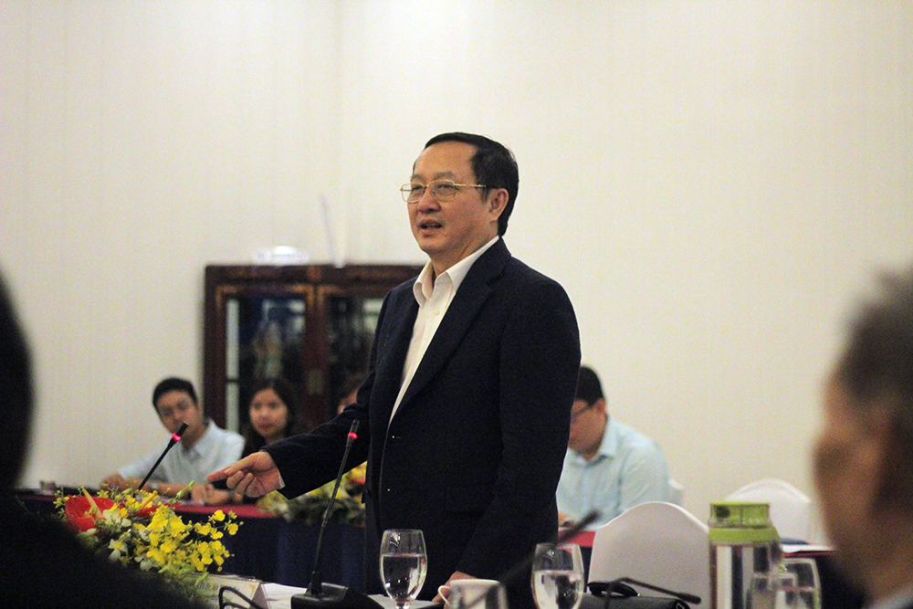 PGS.TS Huỳnh Thành Đạt - Nguyên Chủ tịch Hội đồng Quản lýQuỹ Phát triển ĐHQG-HCM nhiệm kỳ 2016-2021 phát biểu mở đầu kỳ họp.